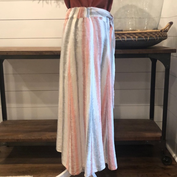Anthropologie linen stripe midi skirt - Picture 3 of 5